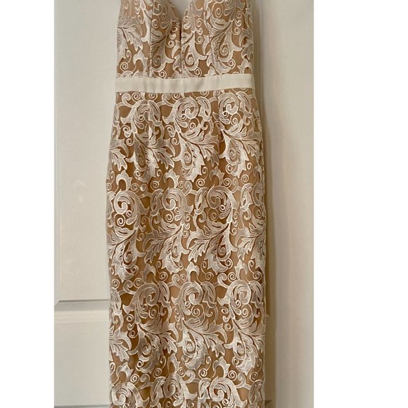 NWT Midi White Lace Strapless Dress by Abyss - Picture 3 of 7